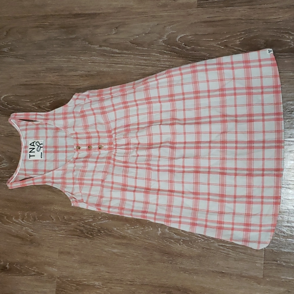 (XS) Aritzia TNA 100% Cotton Plaid Print Lightweight Sundress Prairie Farmhouse